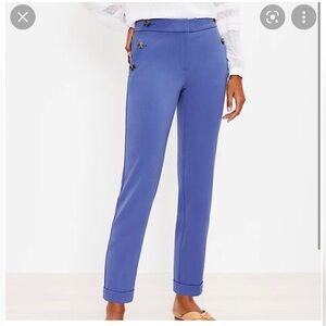 NWT LOFT Women's Cobalt Blue Sailor Slim Pants